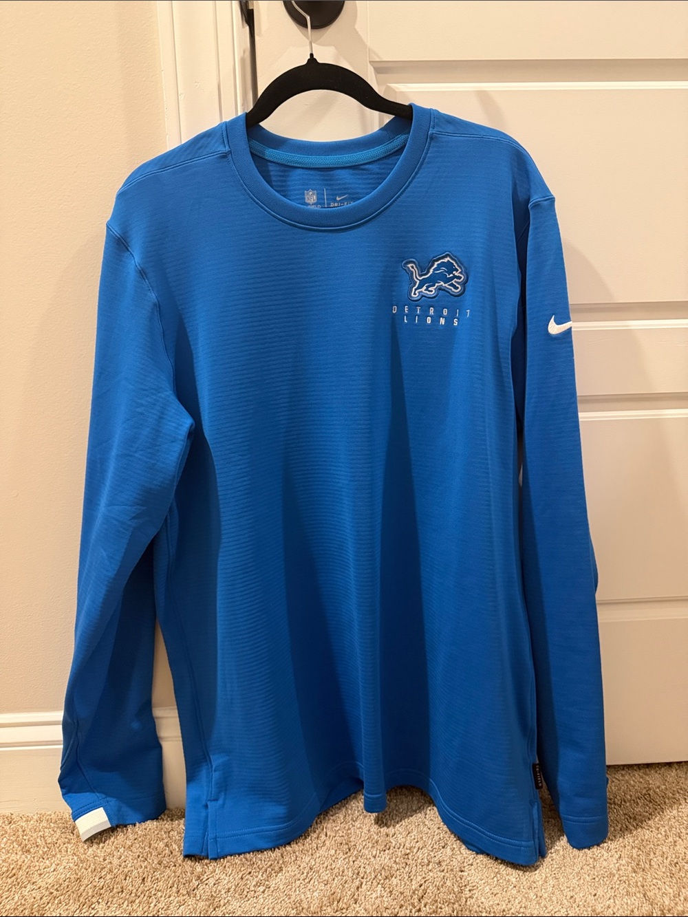 Nike Men’s Detroit Lions Long-Sleeve Logo Shirt - Blue